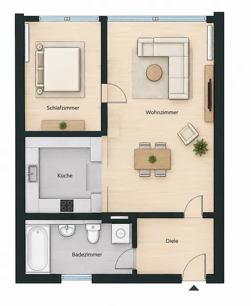 Kernsanierte Dachgeschosswohnung in Berlin-Mitte: 2-Zimmer-Wohnung mit Balkon — photo 1